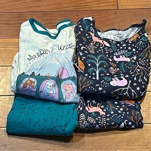 Carter's Kids Pajama Set - Teal and Navy Forest Friends
